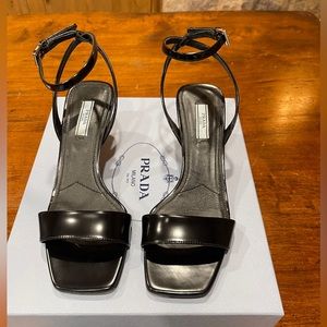 PRADA KITTEN HEEL SANDALS